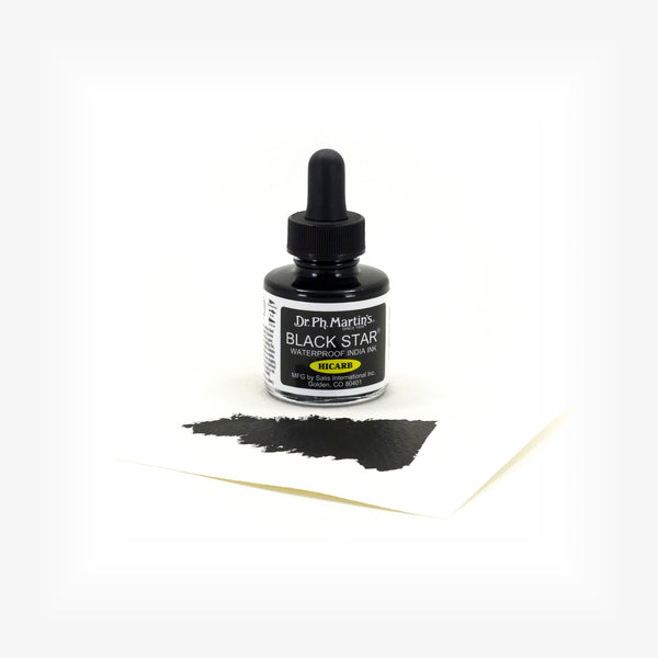 Black Star Hi-Carb India Ink, 1.0 oz – Dr. Ph. Martin's Black Star Hi-Carb India Ink, 1.0 oz – Dr. Ph. Martin's