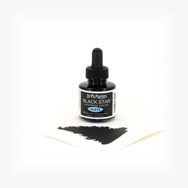 Dr. Ph. Martin's Black Star India Ink - Matte, 1 oz