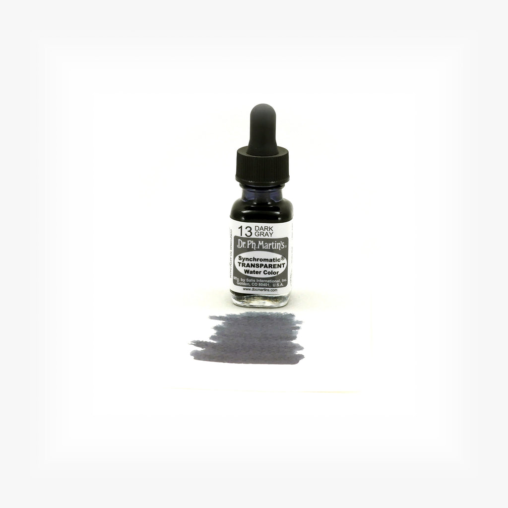 Dr. Ph. Martin's Synchromatic Transparent Water Color, 0.5 oz, Dark Gray (13)