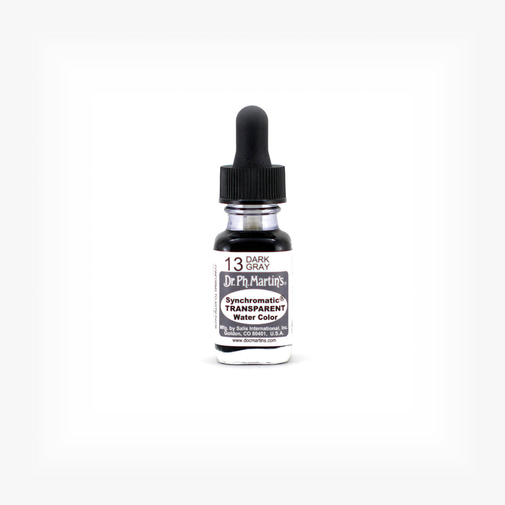 Dr. Ph. Martin's Synchromatic Transparent Water Color, 0.5 oz, Dark Gray (13)