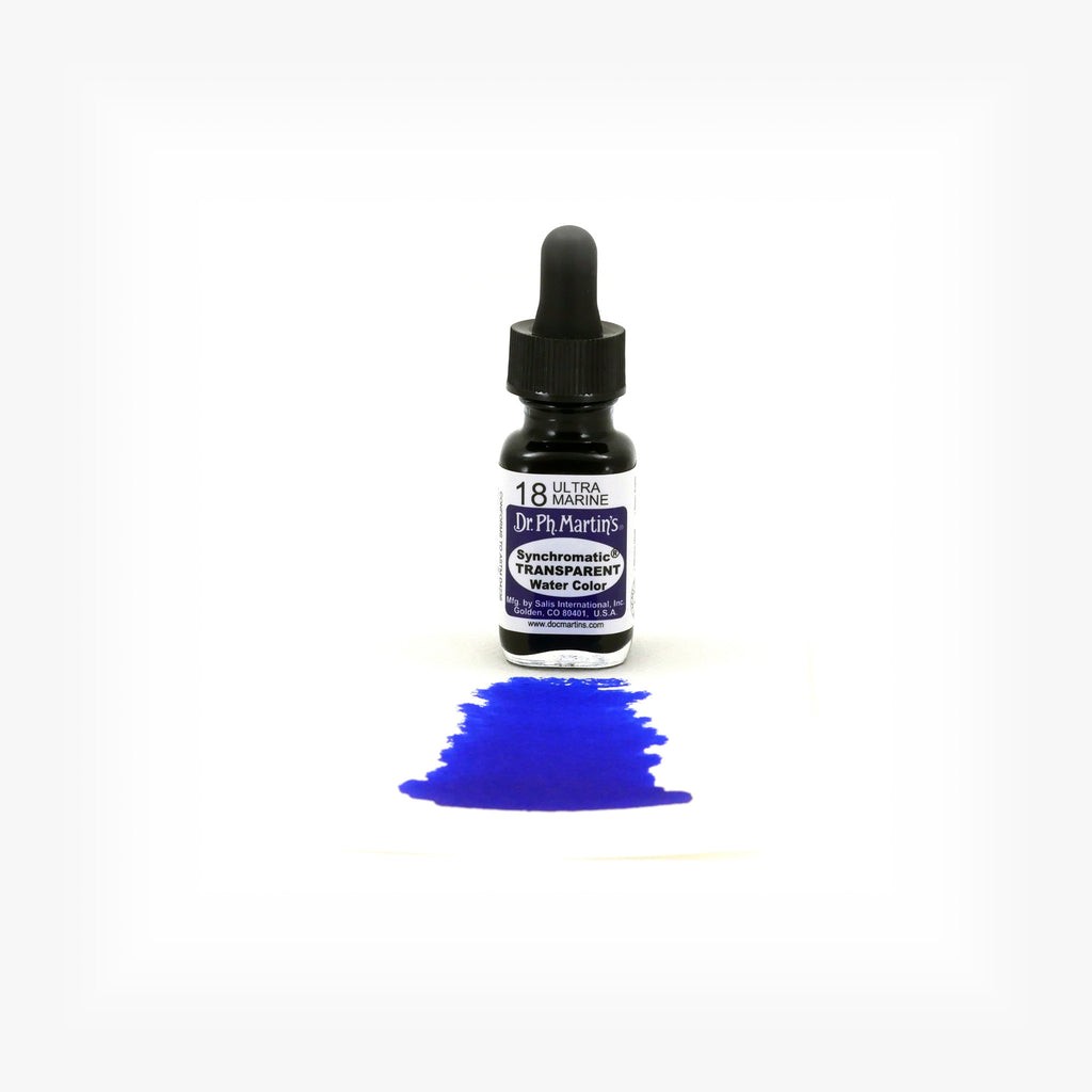 Dr. Ph. Martin's Synchromatic Transparent Water Color, 0.5 oz, Ultra Marine (18)