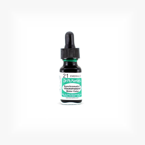 Dr. Ph. Martin's Synchromatic Transparent Water Color, 0.5 oz, Emerald (21)