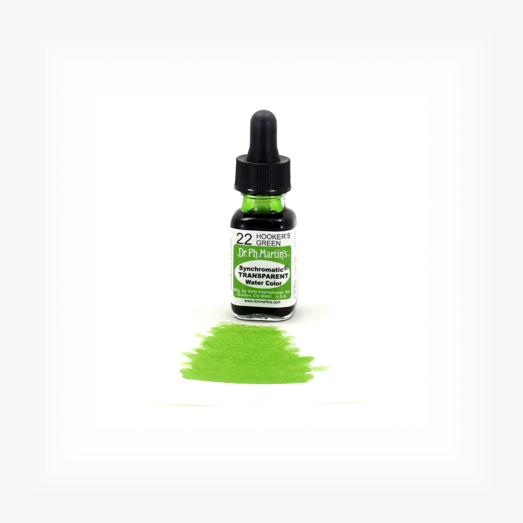 Dr. Ph. Martin's Synchromatic Transparent Water Color, 0.5 oz, Hooker's Green (22)