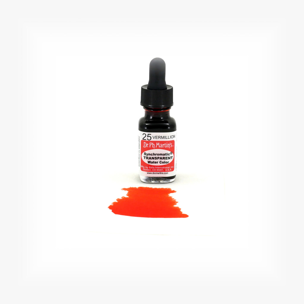 Dr. Ph. Martin's Synchromatic Transparent Water Color, 0.5 oz, Vermillion (25)