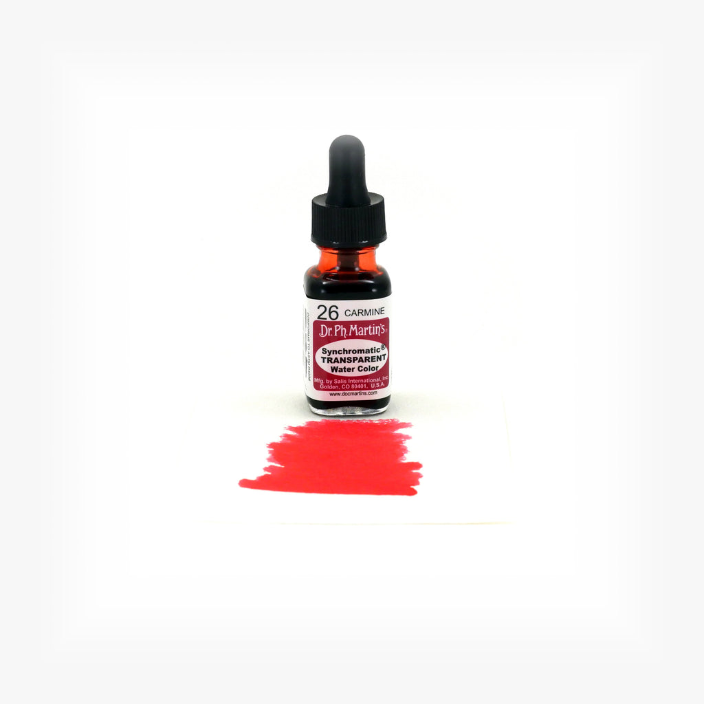 Dr. Ph. Martin's Synchromatic Transparent Water Color, 0.5 oz, Carmine (26)