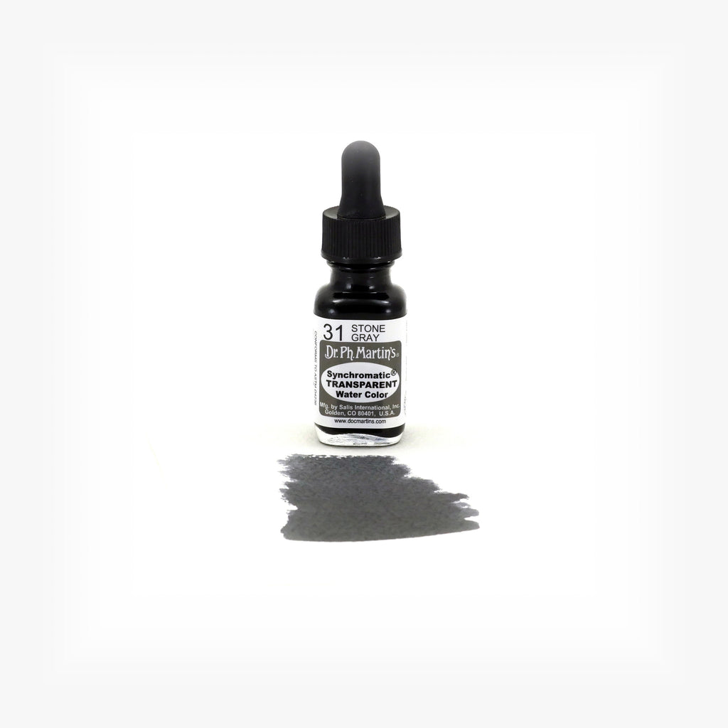 Dr. Ph. Martin's Synchromatic Transparent Water Color, 0.5 oz, Stone Gray (31)