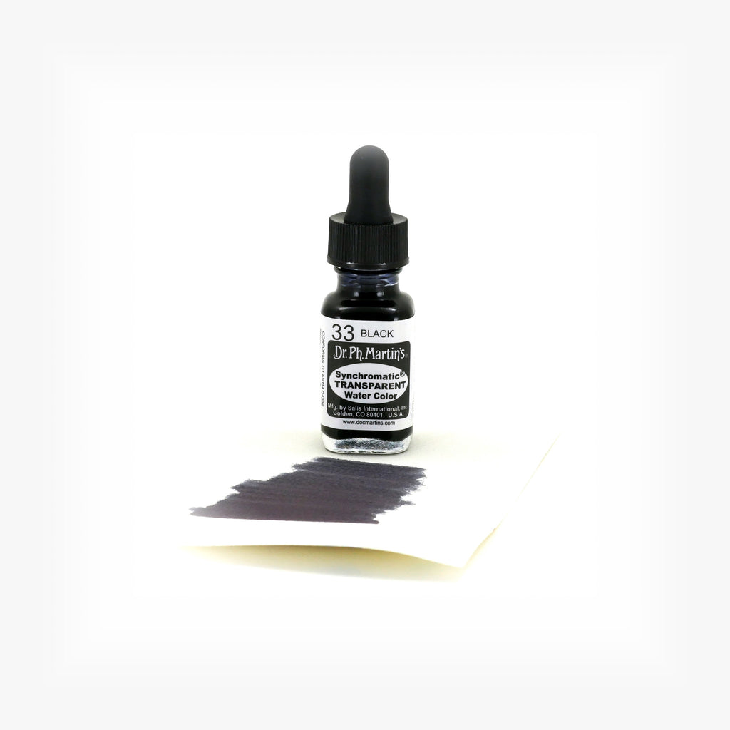 Dr. Ph. Martin's Synchromatic Transparent Water Color, 0.5 oz, Black (33)