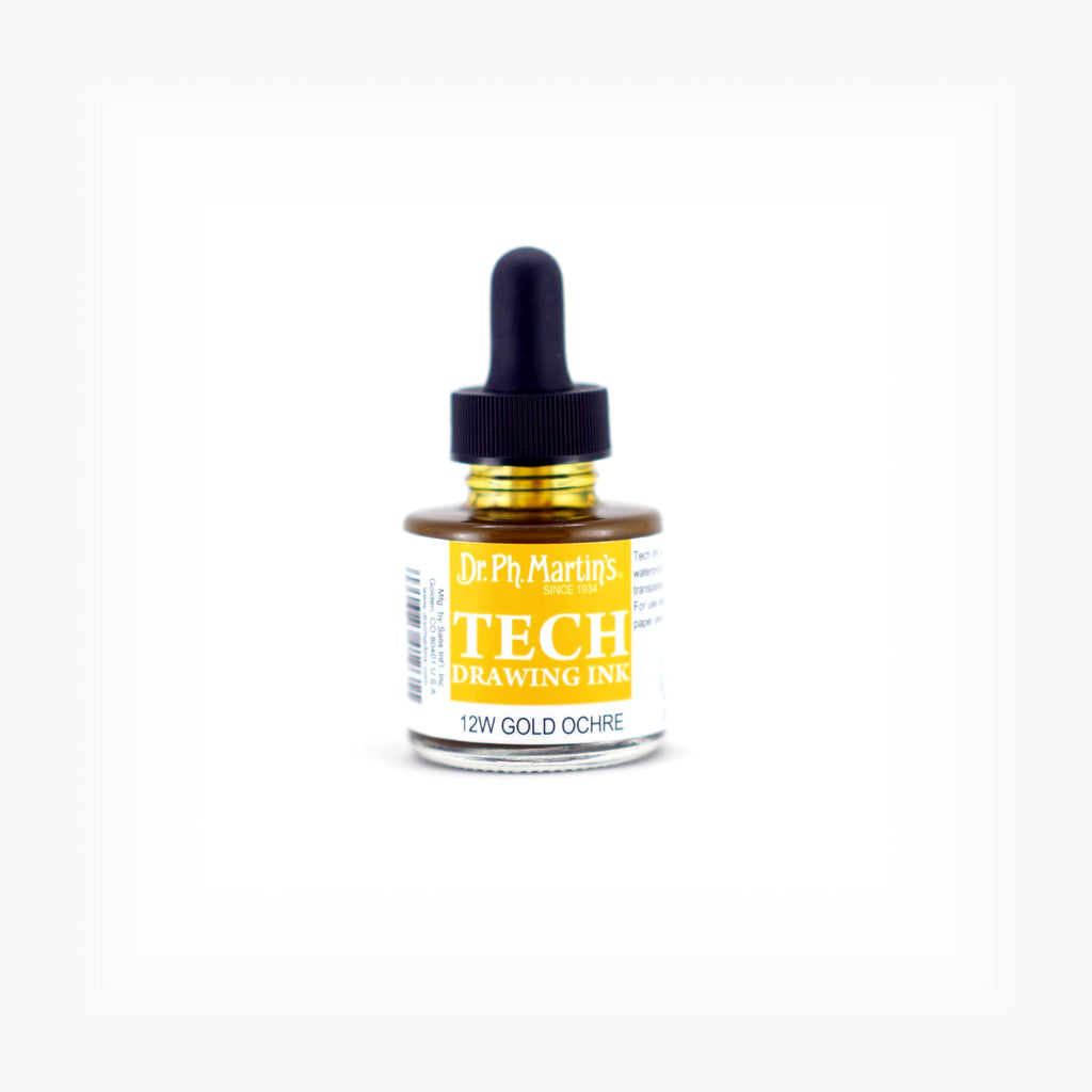 Dr. Ph. Martin's TECH Drawing Ink, 1.0 oz, Gold Ochre (12W)