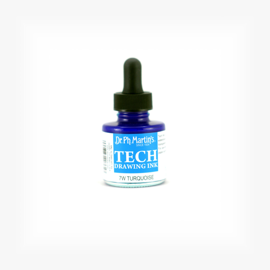 Dr. Ph. Martin's TECH Drawing Ink, 1.0 oz, Turquoise (7W)