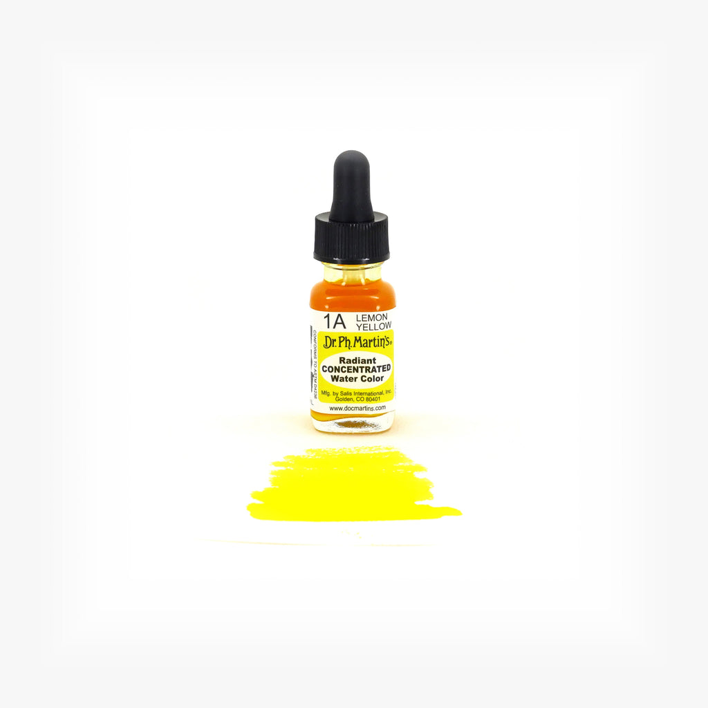 Dr. Ph. Martin's Radiant Concentrated Water Color, 0.5 oz, Lemon Yellow (1A)