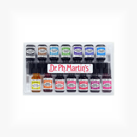 Dr. Ph. Martin's Radiant Concentrated Water Color, 0.5 oz, Set of 14 (Set A)