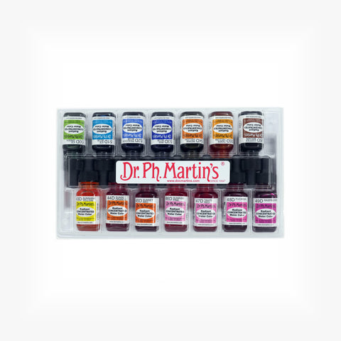 Dr. Ph. Martin's Radiant Concentrated Water Color, 0.5 oz, Set of 14 (Set D)