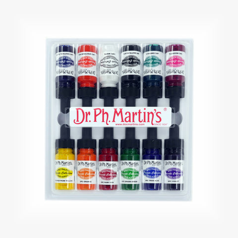 Dr. Ph. Martin's Spectralite Private Collection Liquid Acrylics, 0.5 oz, Set of 12 (Set 1)