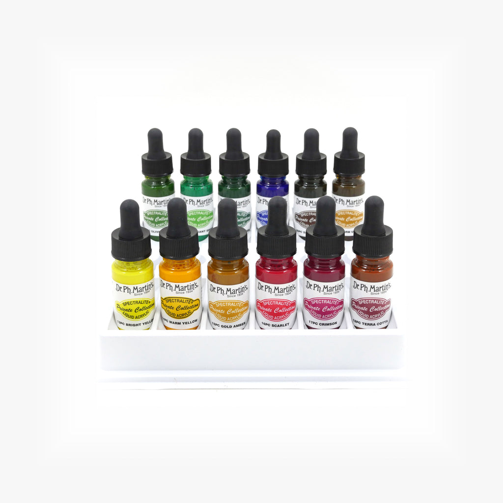 Dr. Ph. Martin's Spectralite Private Collection Liquid Acrylics, 0.5 oz, Set of 12 (Set 2)