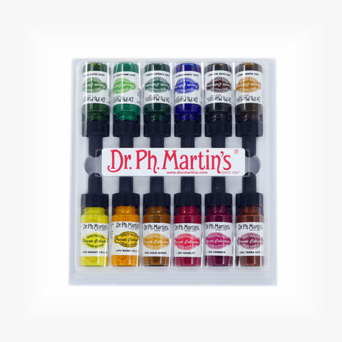 Dr. Ph. Martin's Spectralite Private Collection Liquid Acrylics, 0.5 oz, Set of 12 (Set 2)