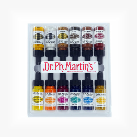 Dr. Ph. Martin's Spectralite Private Collection Liquid Acrylics, 0.5 oz, Set of 12 (Set 3)