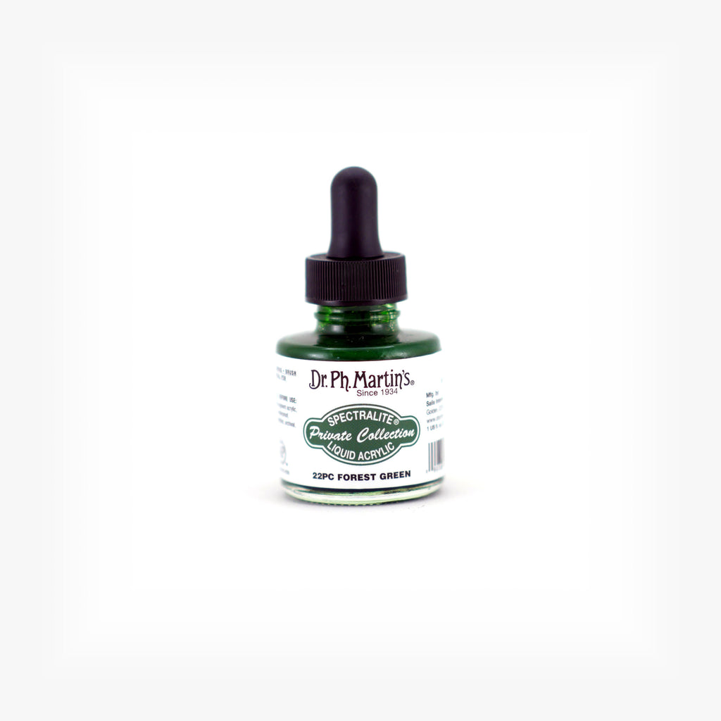 Dr. Ph. Martin's Spectralite Private Collection Liquid Acrylics, 1.0 oz, Forest Green (22PC)