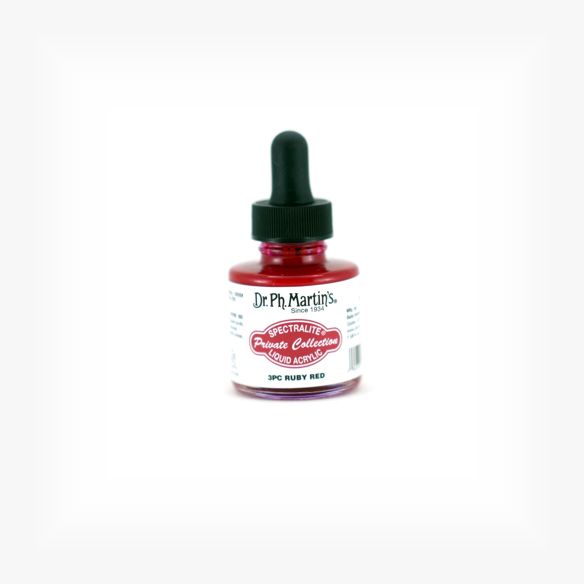 (未使用･未開封品)　Dr. Ph. Martin's Spectralite Private Collection Liquid Acrylics 1.0 oz Ruby Red (3PC) 0pbj0lf SPEC10OZS3PC.MAIN.