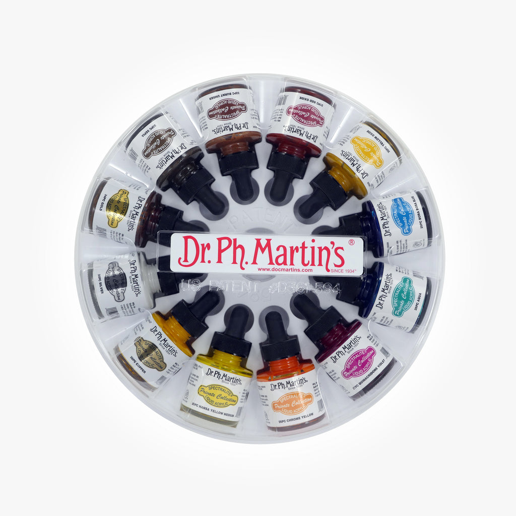 Dr. Ph. Martin's Spectralite Private Collection Liquid Acrylics, 1.0 oz, Set of 12 (Set 3)
