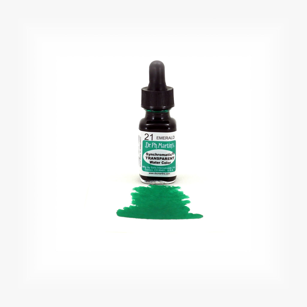 Dr. Ph. Martin's Synchromatic Transparent Water Color, 0.5 oz, Emerald (21)