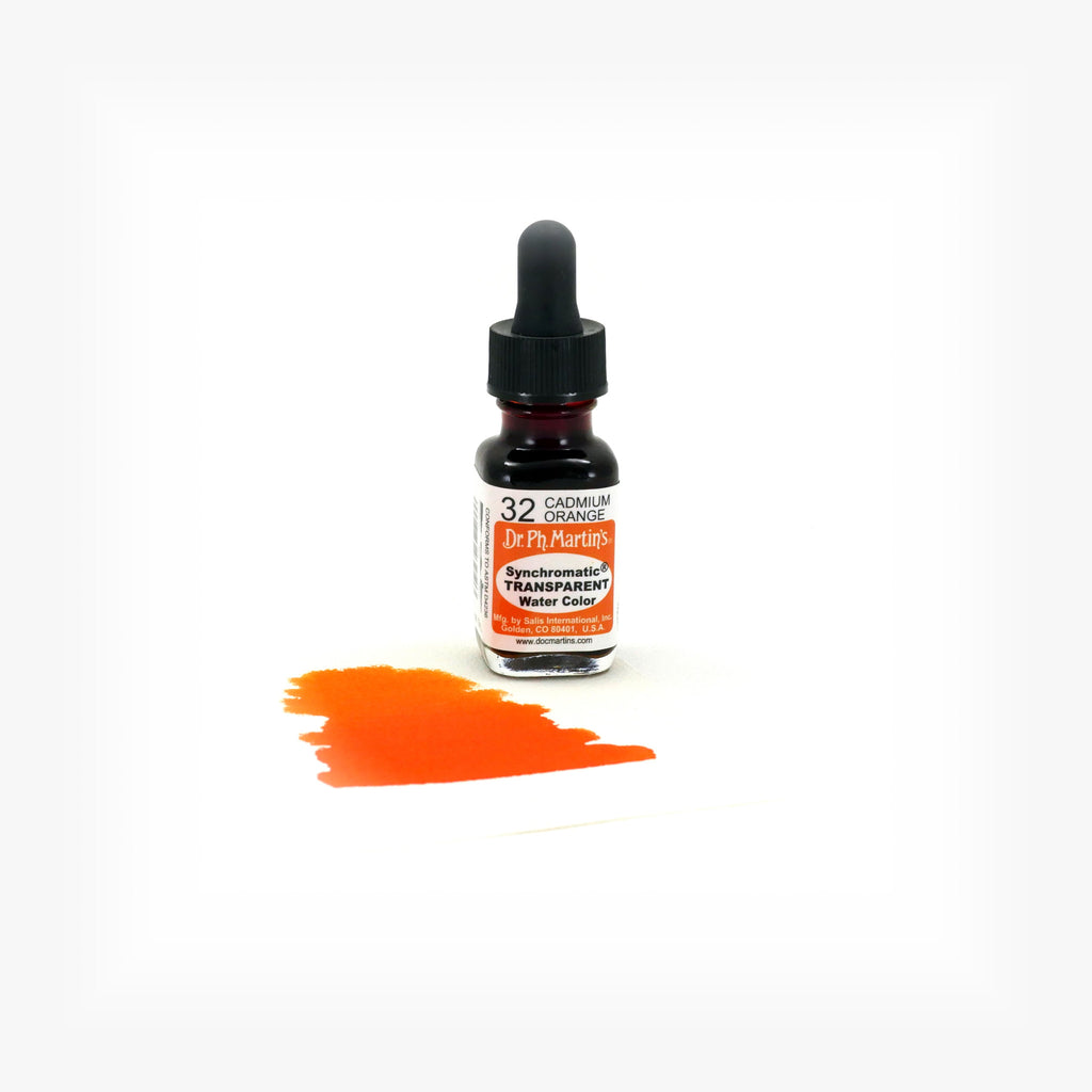 Dr. Ph. Martin's Synchromatic Transparent Water Color, 0.5 oz, Cadmium Orange (32)