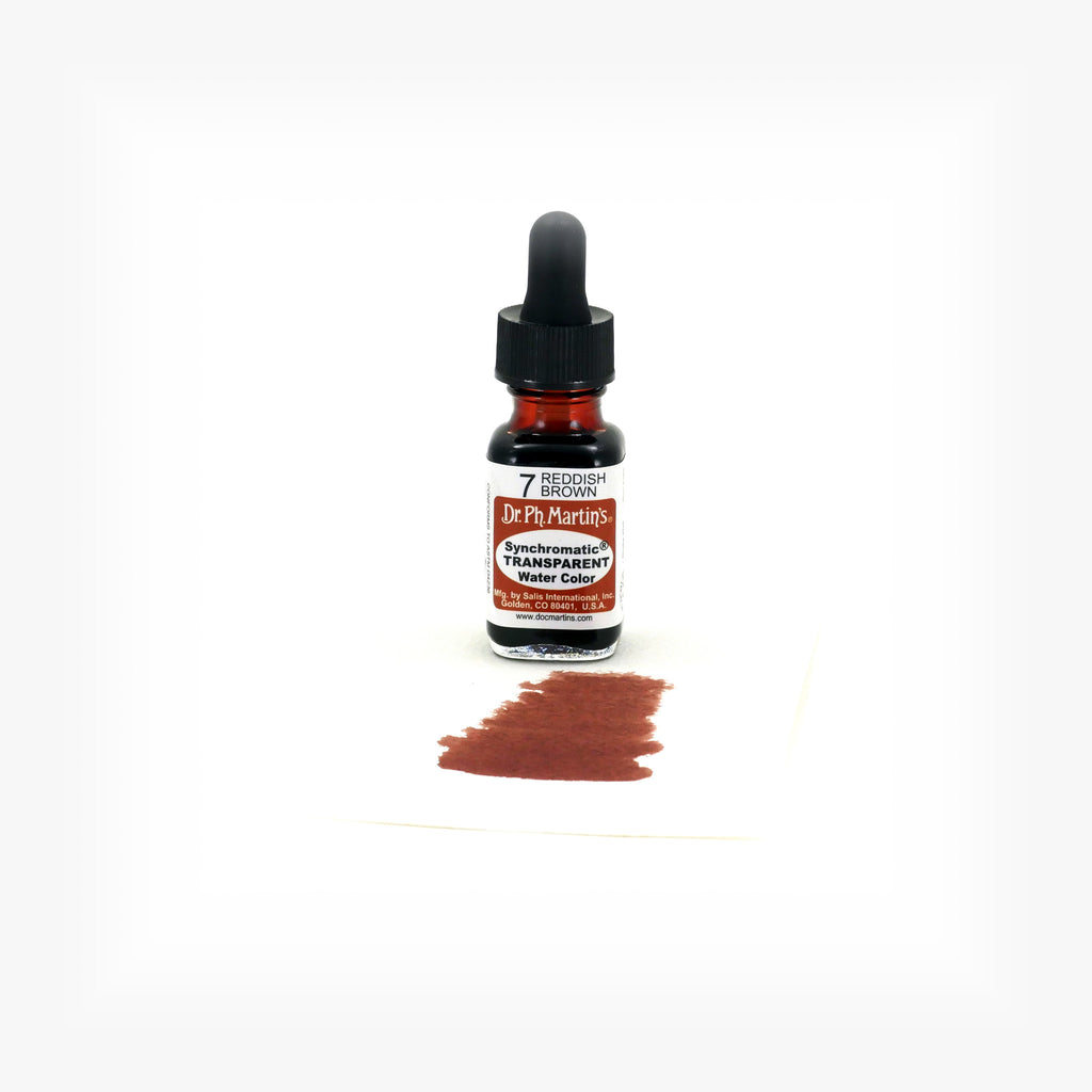 Dr. Ph. Martin's Synchromatic Transparent Water Color, 0.5 oz, Reddish Brown (7)