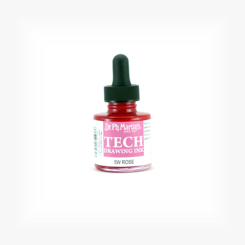 Dr. Ph. Martin's TECH Drawing Ink, 1.0 oz, Rose (5W)