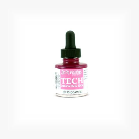 Dr. Ph. Martin's TECH Drawing Ink, 1.0 oz, Rodamine (6W)