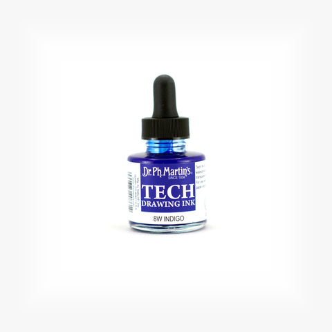 Dr. Ph. Martin's TECH Drawing Ink, 1.0 oz, Indigo (8W)