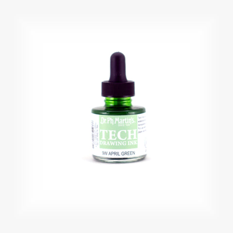 Dr. Ph. Martin's TECH Drawing Ink, 1.0 oz, April Green (9W)